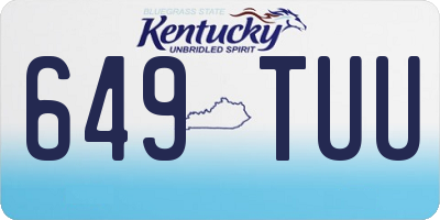 KY license plate 649TUU