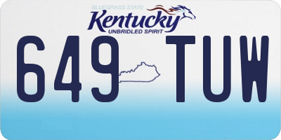 KY license plate 649TUW