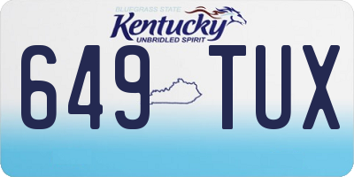 KY license plate 649TUX