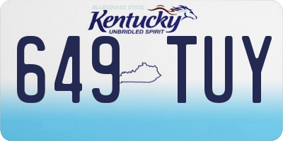 KY license plate 649TUY