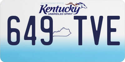 KY license plate 649TVE