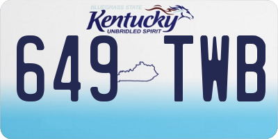 KY license plate 649TWB
