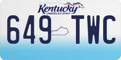 KY license plate 649TWC