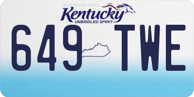 KY license plate 649TWE