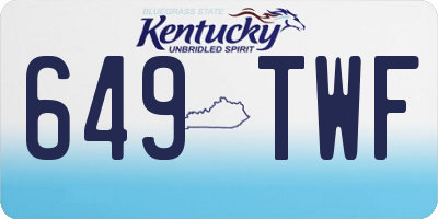 KY license plate 649TWF