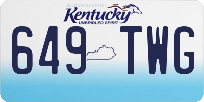 KY license plate 649TWG
