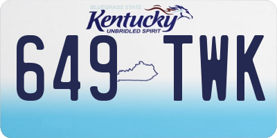 KY license plate 649TWK
