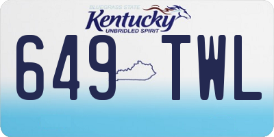 KY license plate 649TWL