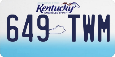 KY license plate 649TWM