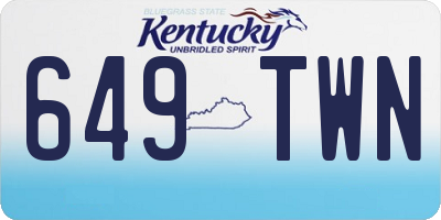 KY license plate 649TWN