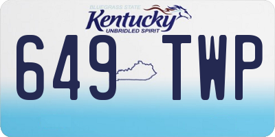 KY license plate 649TWP