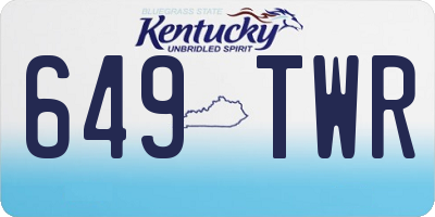 KY license plate 649TWR