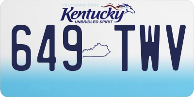 KY license plate 649TWV