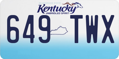 KY license plate 649TWX