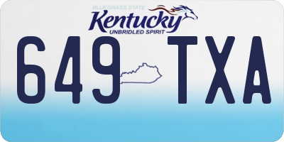 KY license plate 649TXA