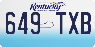 KY license plate 649TXB