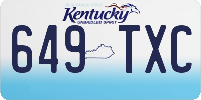 KY license plate 649TXC