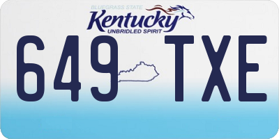 KY license plate 649TXE