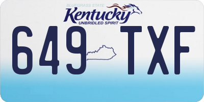 KY license plate 649TXF
