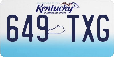 KY license plate 649TXG