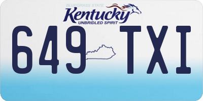 KY license plate 649TXI