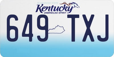 KY license plate 649TXJ