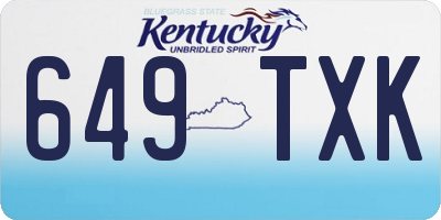 KY license plate 649TXK