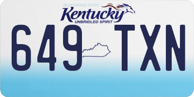 KY license plate 649TXN