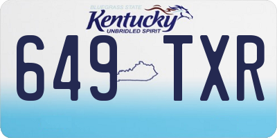 KY license plate 649TXR