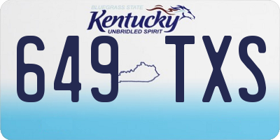 KY license plate 649TXS