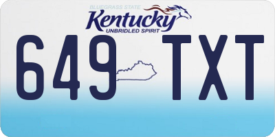 KY license plate 649TXT