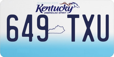 KY license plate 649TXU