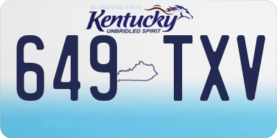 KY license plate 649TXV