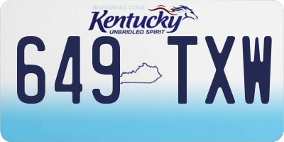 KY license plate 649TXW
