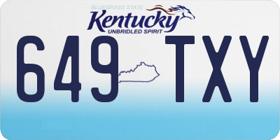 KY license plate 649TXY