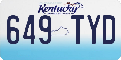 KY license plate 649TYD