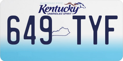 KY license plate 649TYF