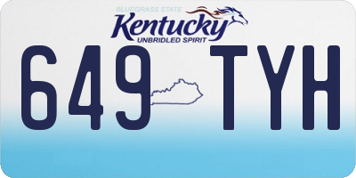 KY license plate 649TYH