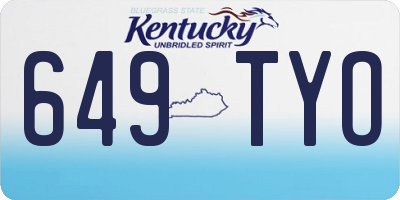 KY license plate 649TYO