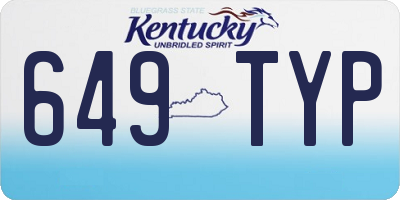 KY license plate 649TYP