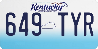 KY license plate 649TYR