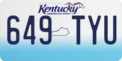 KY license plate 649TYU