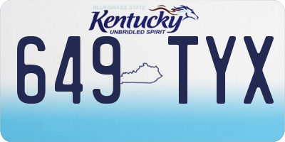 KY license plate 649TYX