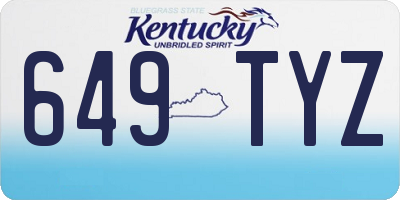 KY license plate 649TYZ