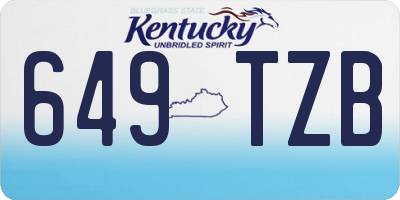 KY license plate 649TZB