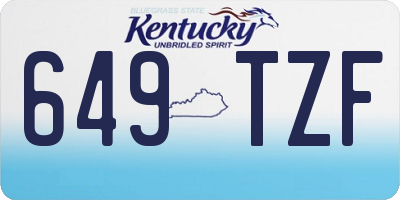 KY license plate 649TZF