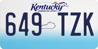 KY license plate 649TZK
