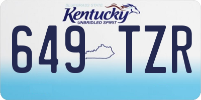 KY license plate 649TZR