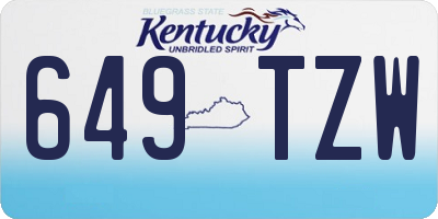 KY license plate 649TZW