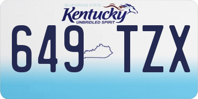 KY license plate 649TZX